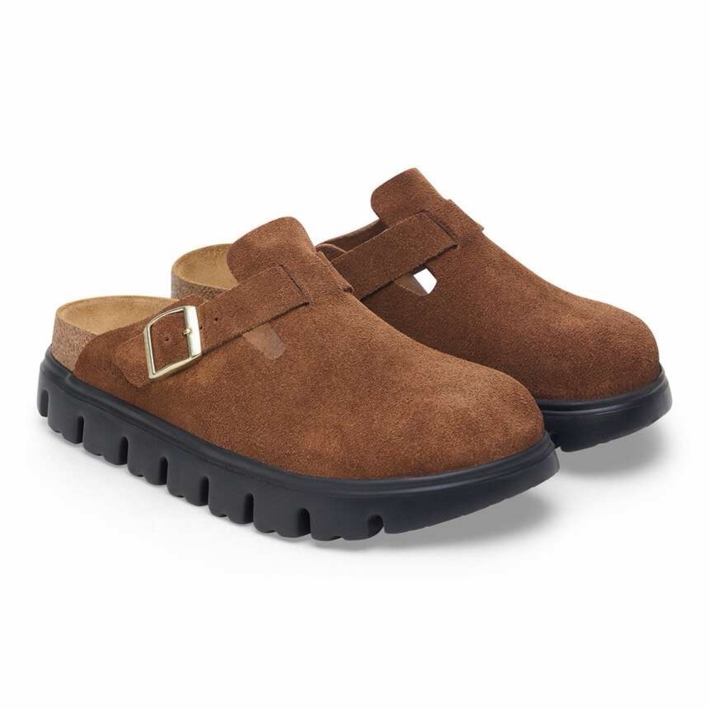 Birkenstock Papilio Boston Chunky Suede Clogs - Picture 3 of 11